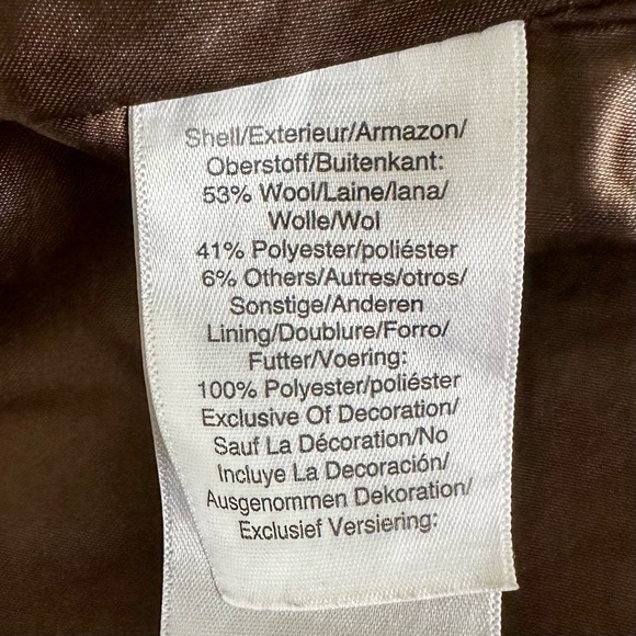 DKNY Walker Single-Breasted Plaid Wool-Blend Coat Brown Size 3X - Picture 12 of 14